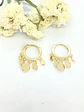 Argollas huggies Lentejuelas Plata fina Chapado En Oro 18k - Miniatura 3