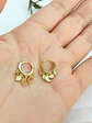 Argollas huggies Lentejuelas Plata fina Chapado En Oro 18k - Miniatura 6