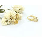 Argollas huggies Lentejuelas Plata fina Chapado En Oro 18k 4