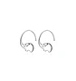 Argollas hoop Elefante Suerte Plata fina 925 Chapado Oro blanco 18k - Miniatura 1