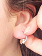 Argollas hoop Elefante Suerte Plata fina 925 Chapado Oro blanco 18k - Miniatura 8