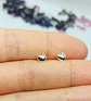 Pendientes tuerca seguridad Corazón en plata fina ley S925 chapado en oro blanco 18kl - Miniatura 4