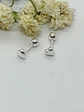 Pendientes tuerca seguridad Corazón en plata fina ley S925 chapado en oro blanco 18kl - Miniatura 5