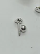 Pendientes tuerca seguridad Corazón en plata fina ley S925 chapado en oro blanco 18kl - Miniatura 7