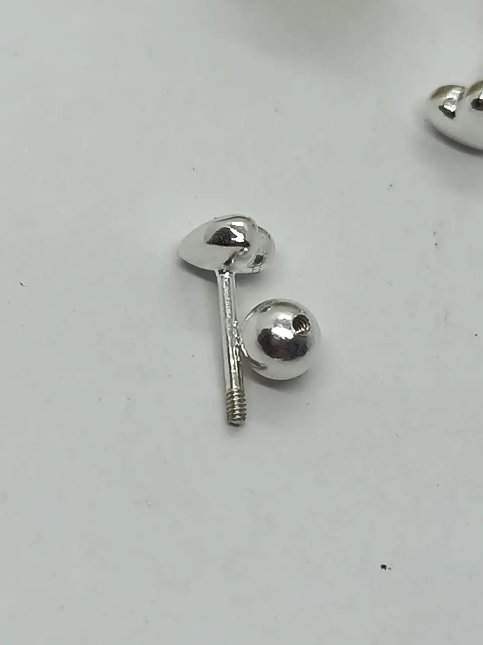 Pendientes tuerca seguridad Corazón en plata fina ley S925 chapado en oro blanco 18kl 7