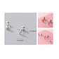Pendientes tuerca seguridad Corazón en plata fina ley S925 chapado en oro blanco 18kl - Miniatura 11