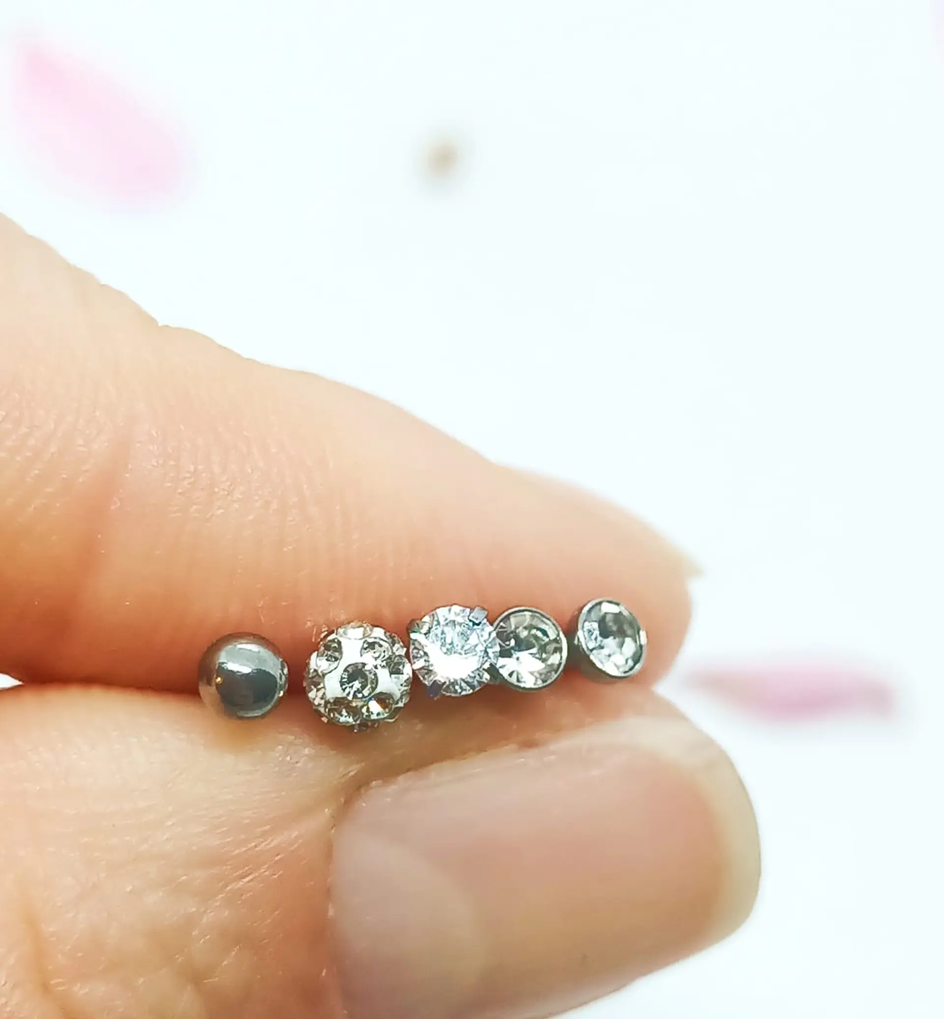 Set 5 Piercing Acero Quirúrgico Nariz Zirconia Punk Nostril 6