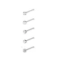 Set 5 Piercing Acero Quirúrgico Nariz Zirconia Punk Nostril - Miniatura 1