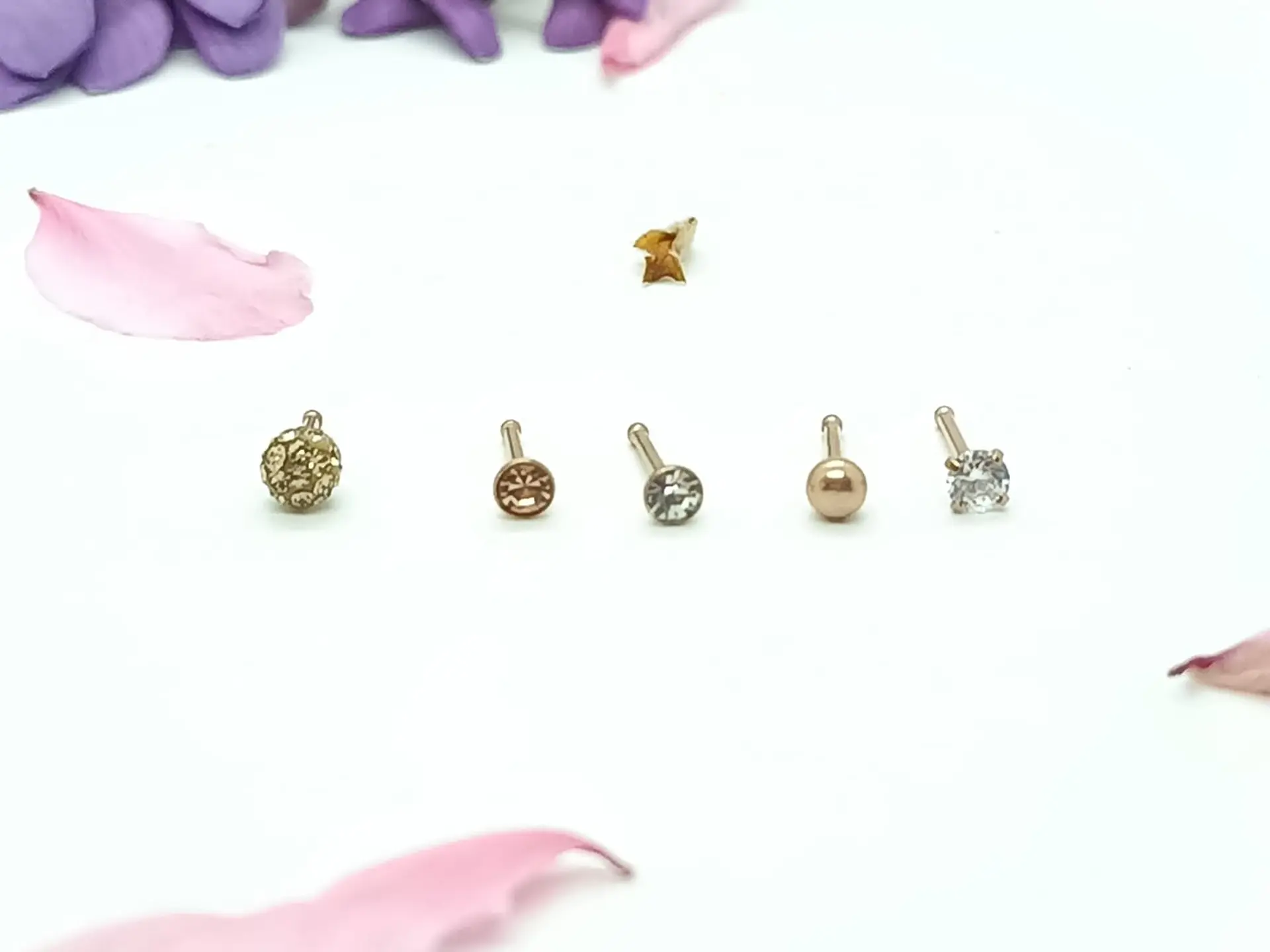 Set 5 Piercing Acero Quirúrgico Nariz Zirconia Punk Nostril 8