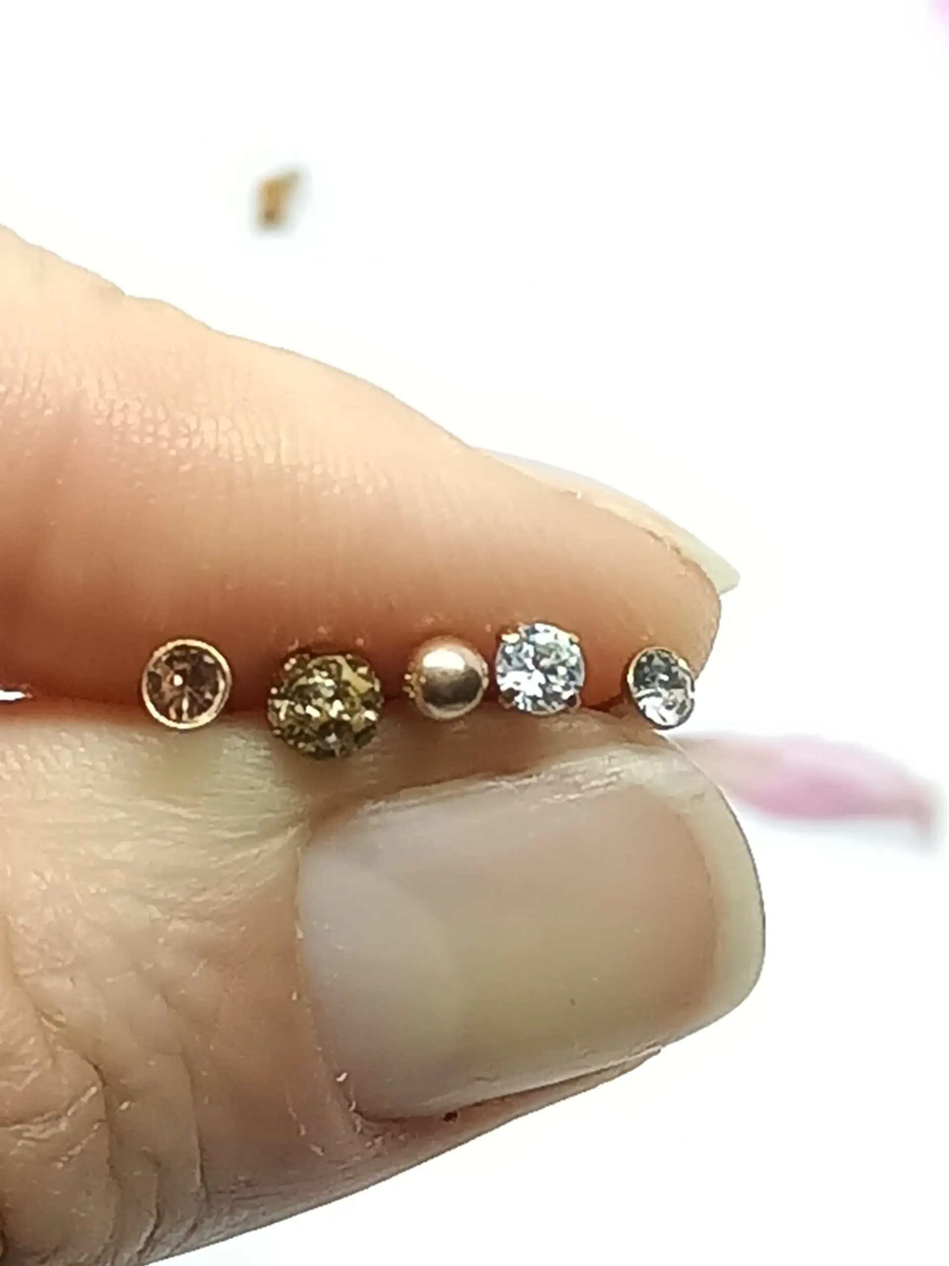 Set 5 Piercing Acero Quirúrgico Nariz Zirconia Punk Nostril 12