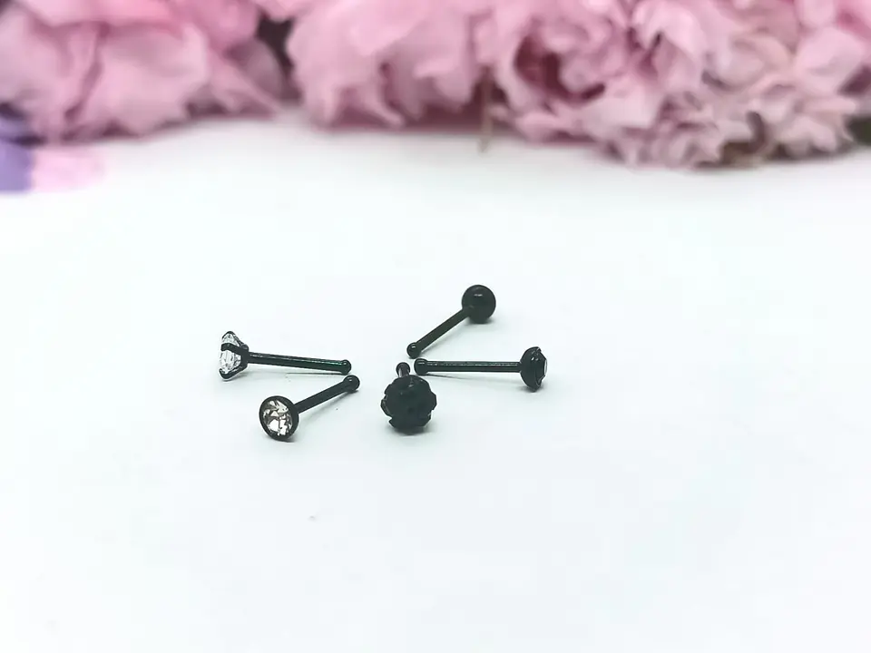 Set 5 Piercing Acero Quirúrgico Nariz Zirconia Punk Nostril 16