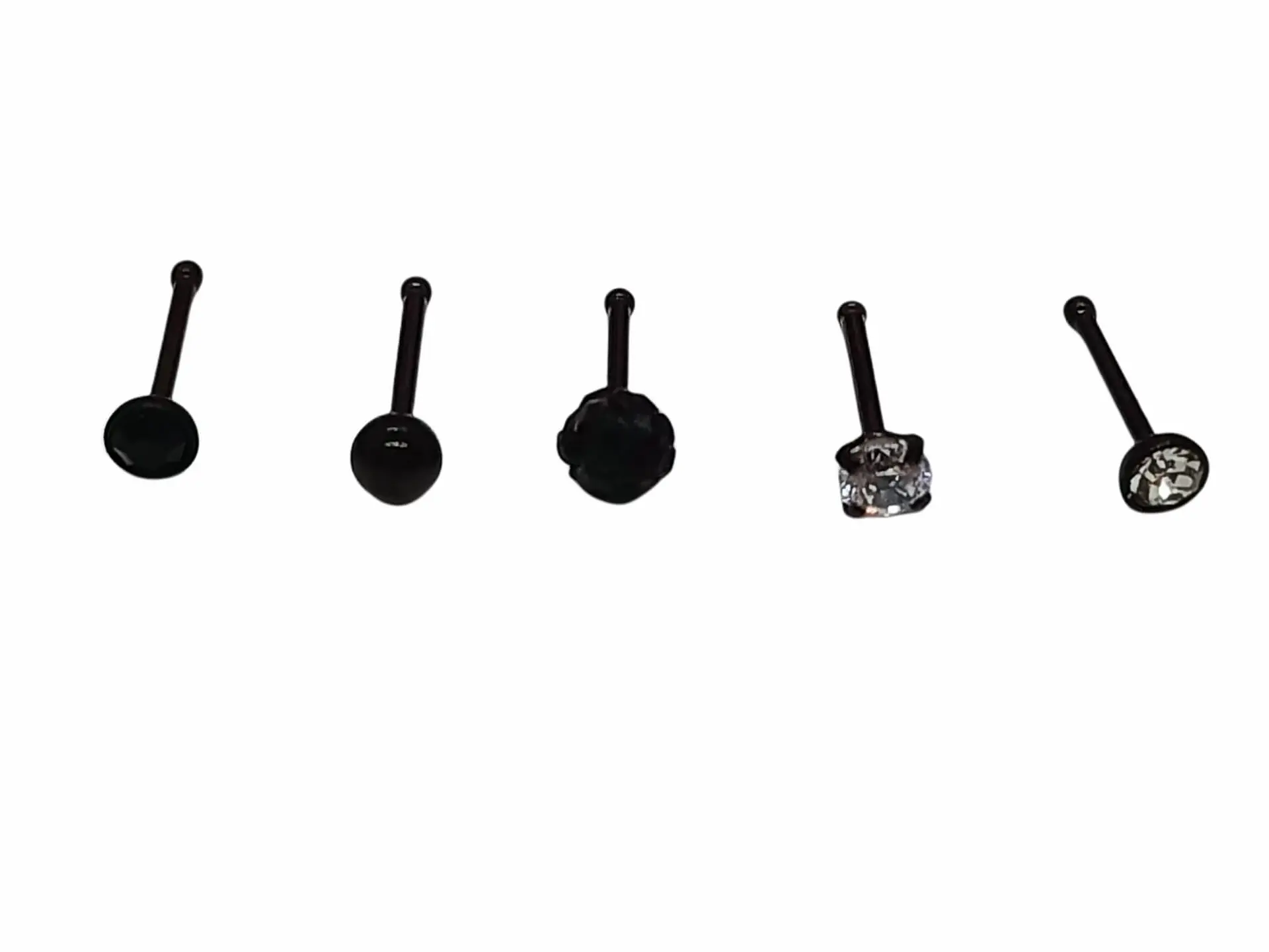 Set 5 Piercing Acero Quirúrgico Nariz Zirconia Punk Nostril 17