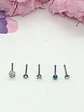 Set 5 Piercing Acero Quirúrgico Nariz Zirconia Punk Nostril - Miniatura 21