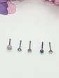 Set 5 Piercing Acero Quirúrgico Nariz Zirconia Punk Nostril - Miniatura 22