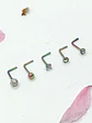 Set 5 Piercing Acero Quirúrgico Nariz Zirconia Nostril Tipo L - Miniatura 5