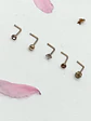 Set 5 Piercing Acero Quirúrgico Nariz Zirconia Nostril Tipo L - Miniatura 14