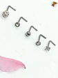 Set 5 Piercing Acero Quirúrgico Nariz Zirconia Nostril Tipo L - Miniatura 23