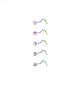 Set 5 Piercing Acero Quirúrgic Tipo S Nariz Zirconia Nostril - Miniatura 1