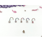 Set 5 Piercing Acero Quirúrgic Tipo S Nariz Zirconia Nostril 5