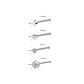 Set 4 Piercing Acero Inoxidable Nariz Zirconia Nostril Punk - Miniatura 2