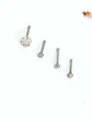 Set 4 Piercing Acero Inoxidable Nariz Zirconia Nostril Punk - Miniatura 3