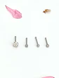 Set 4 Piercing Acero Inoxidable Nariz Zirconia Nostril Punk - Miniatura 5