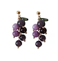 Aretes Uvas Colgantes Cristal Pendientes Violeta Aros Largos - Miniatura 1