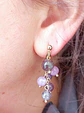 Aretes Uvas Colgantes Cristal Pendientes Violeta Aros Largos - Miniatura 2