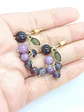 Aretes Uvas Colgantes Cristal Pendientes Violeta Aros Largos - Miniatura 5