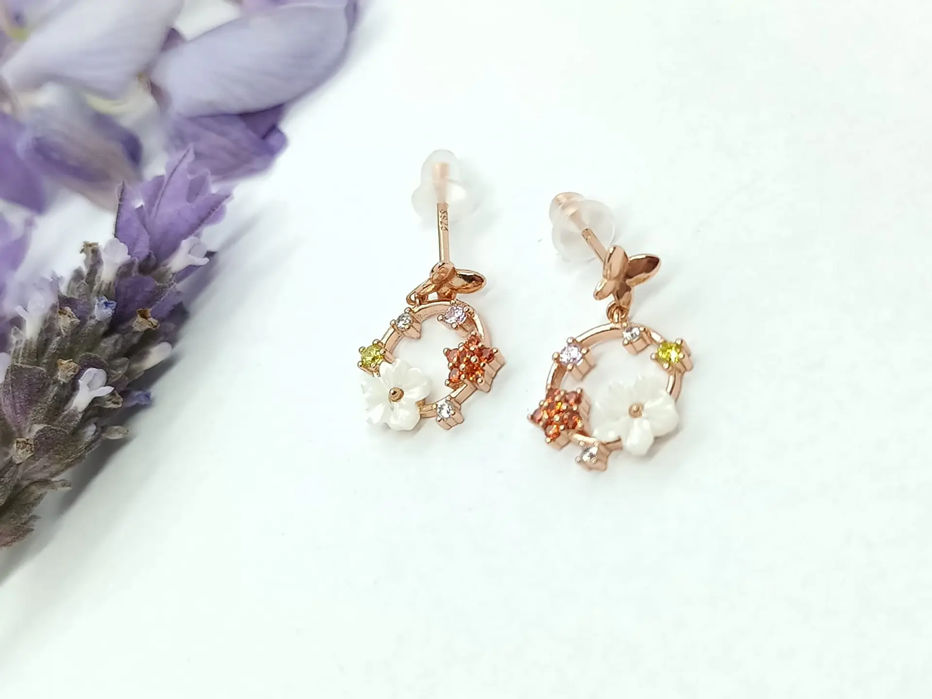 Aros Fairytale Plata fina ley S925 chapados en oro rosa 18kl 6