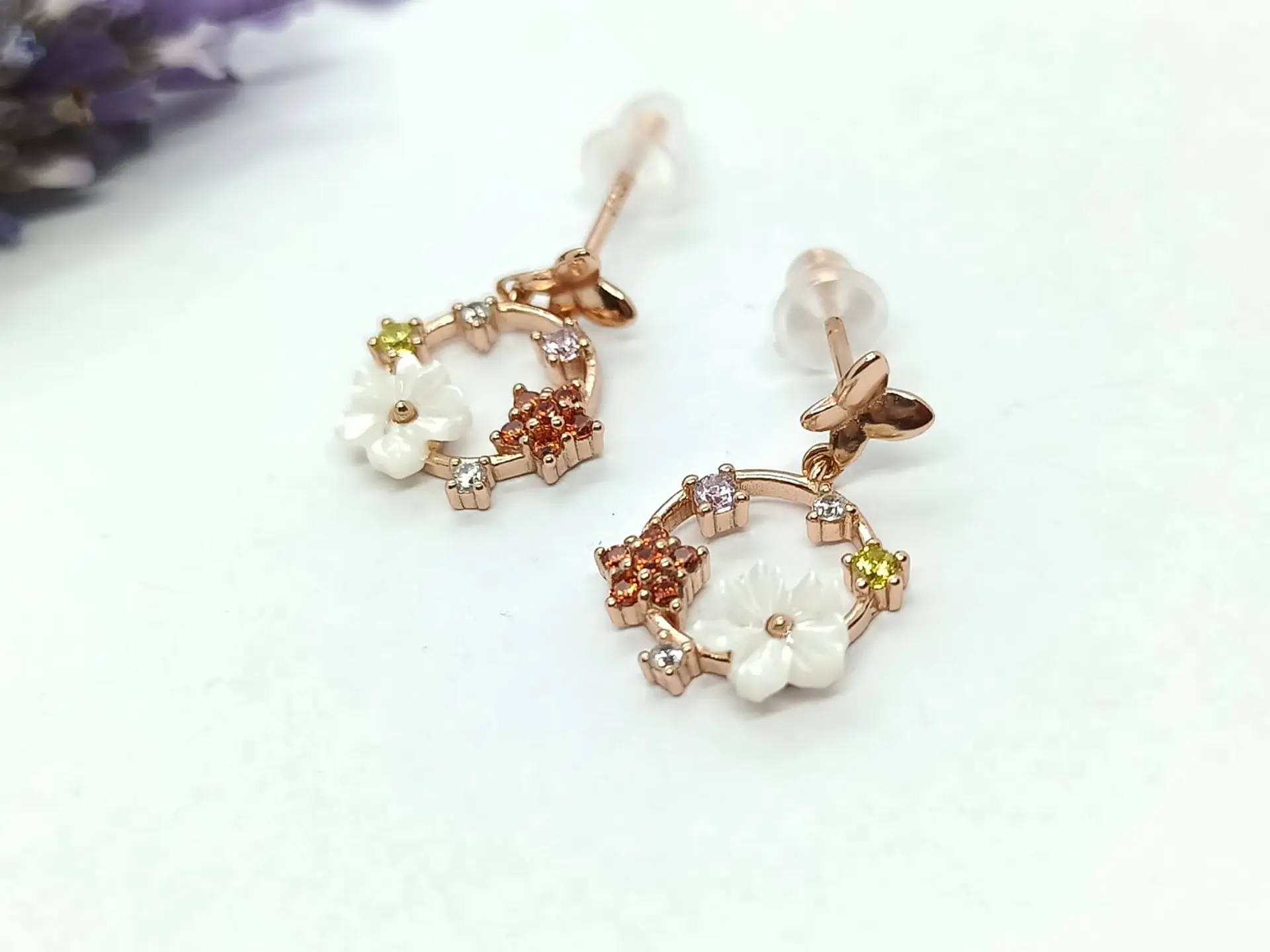 Aros Fairytale Plata fina ley S925 chapados en oro rosa 18kl 7