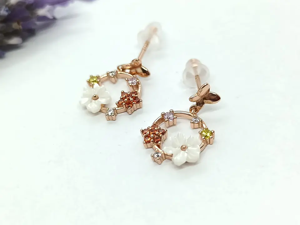 Aros Fairytale Plata fina ley S925 chapados en oro rosa 18kl 7