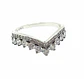 Anillo forma corona decorado con circonios Plata fina ley S925 Compromiso Apilable - Miniatura 1
