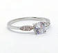 Anillo Plata fina ley S925 Solitario Compromiso circonio AAA - Miniatura 1