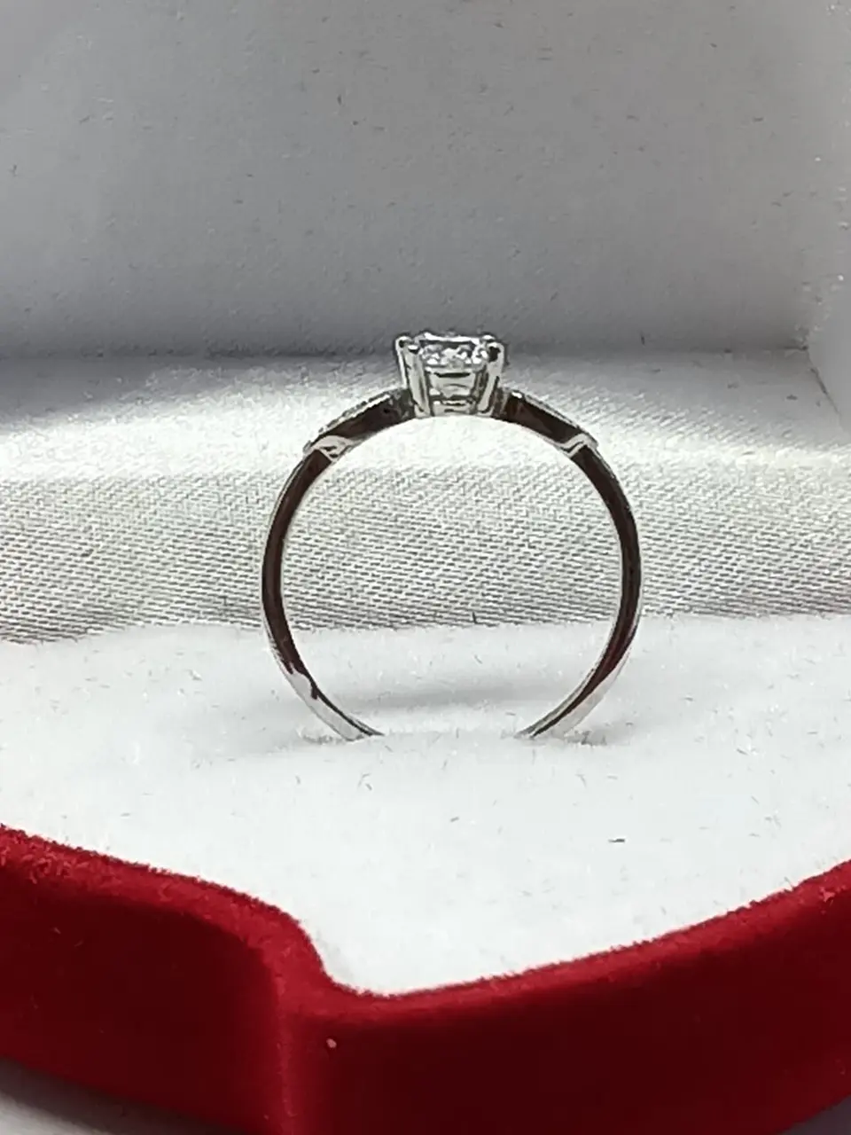 Anillo Plata fina ley S925 Solitario Compromiso circonio AAA 2