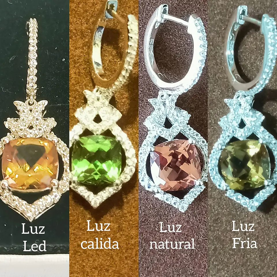 Aros Largos Plata ley con Gema Diaspore Zultanita Cambia de Color 4