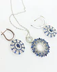 Set Collar Joya Zafiro Azul Aros Plata 925 Gema Saphire Blue - Miniatura 6