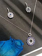 Set Collar Joya Zafiro Azul Aros Plata 925 Gema Saphire Blue - Miniatura 8