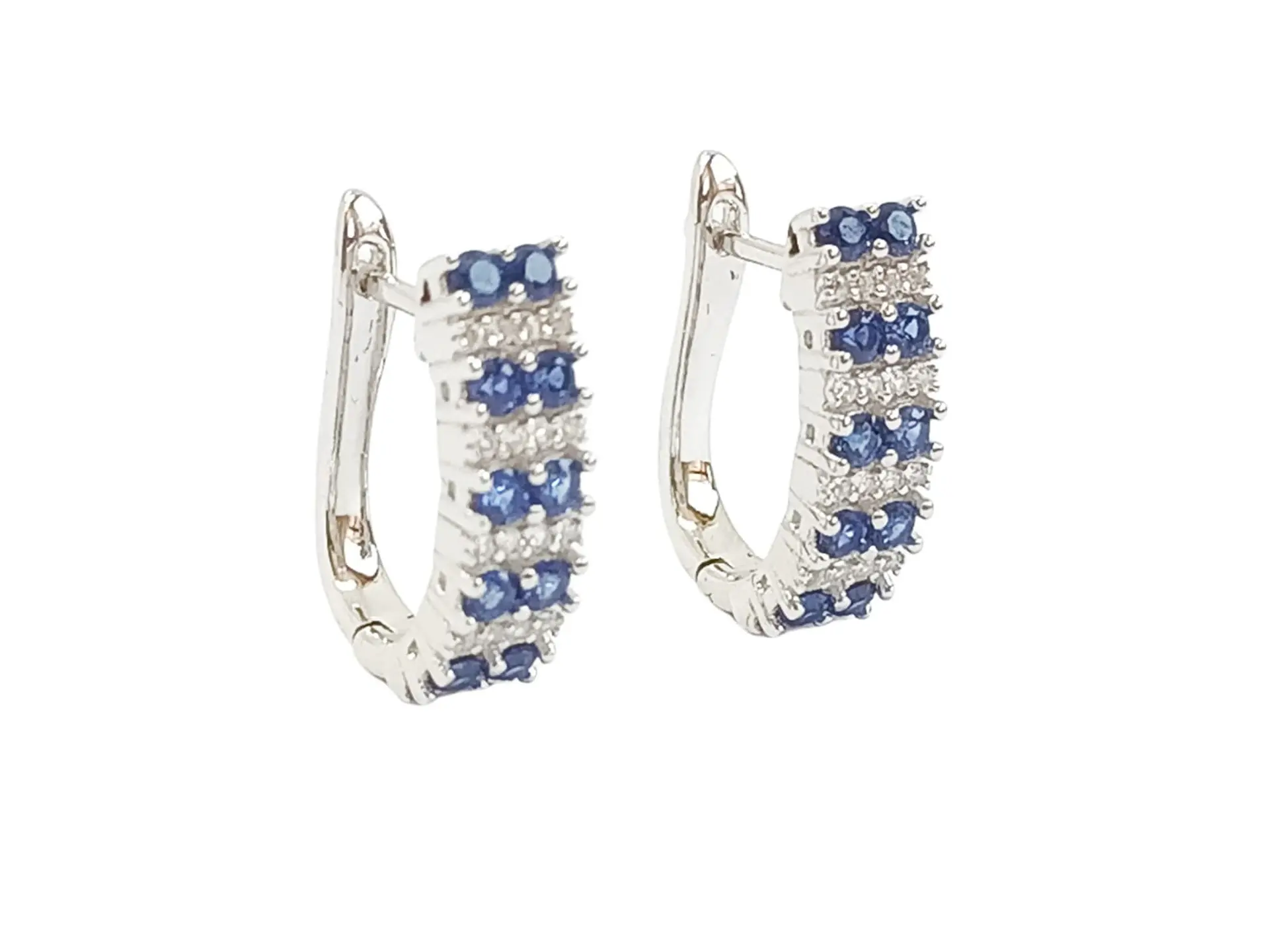 Argollas Huggies Zafiro Azul Plata ley 925  1