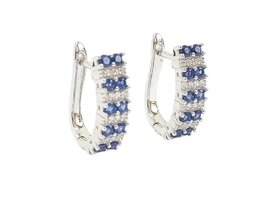 Argollas Huggies Zafiro Azul Plata ley 925  1