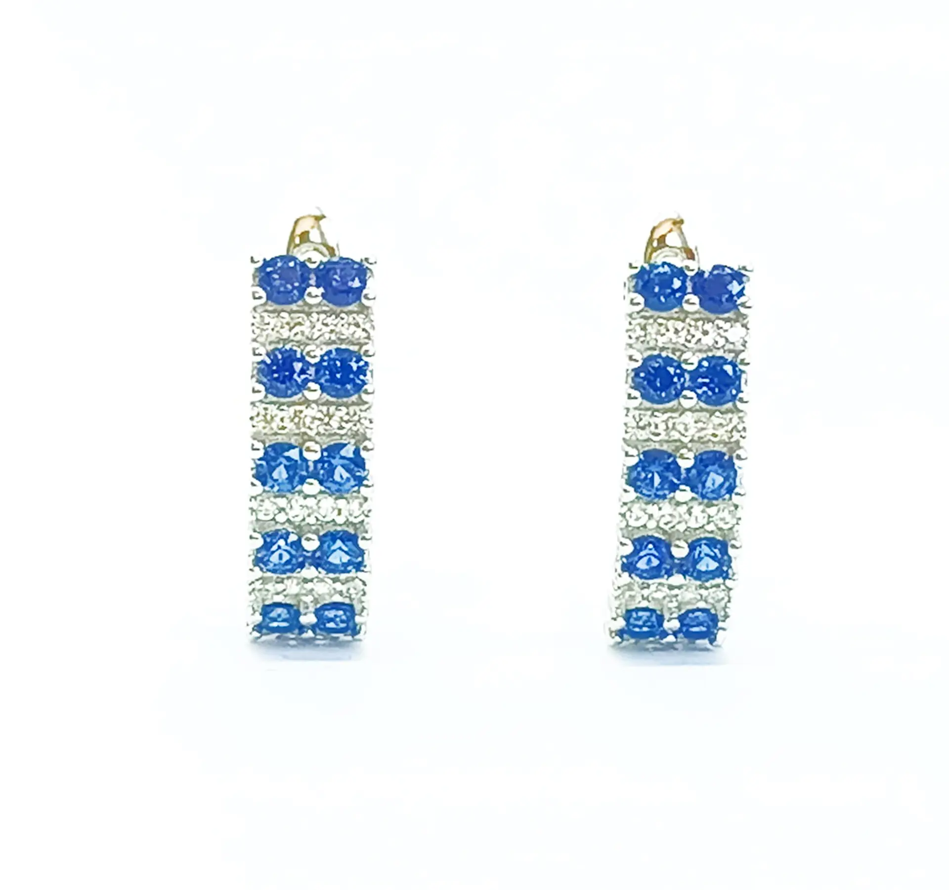 Argollas Huggies Zafiro Azul Plata ley 925  4