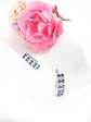 Argollas Huggies Zafiro Azul Plata ley 925  - Miniatura 6