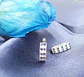 Argollas Huggies Zafiro Azul Plata ley 925  - Miniatura 9