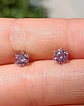 Pendientes Punto de Luz con Moissanita Rosa 5MM - Miniatura 4