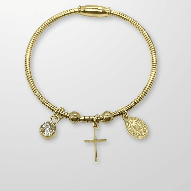 Pulsera Magnética medalla Virgen Guadalupe y dijes 5