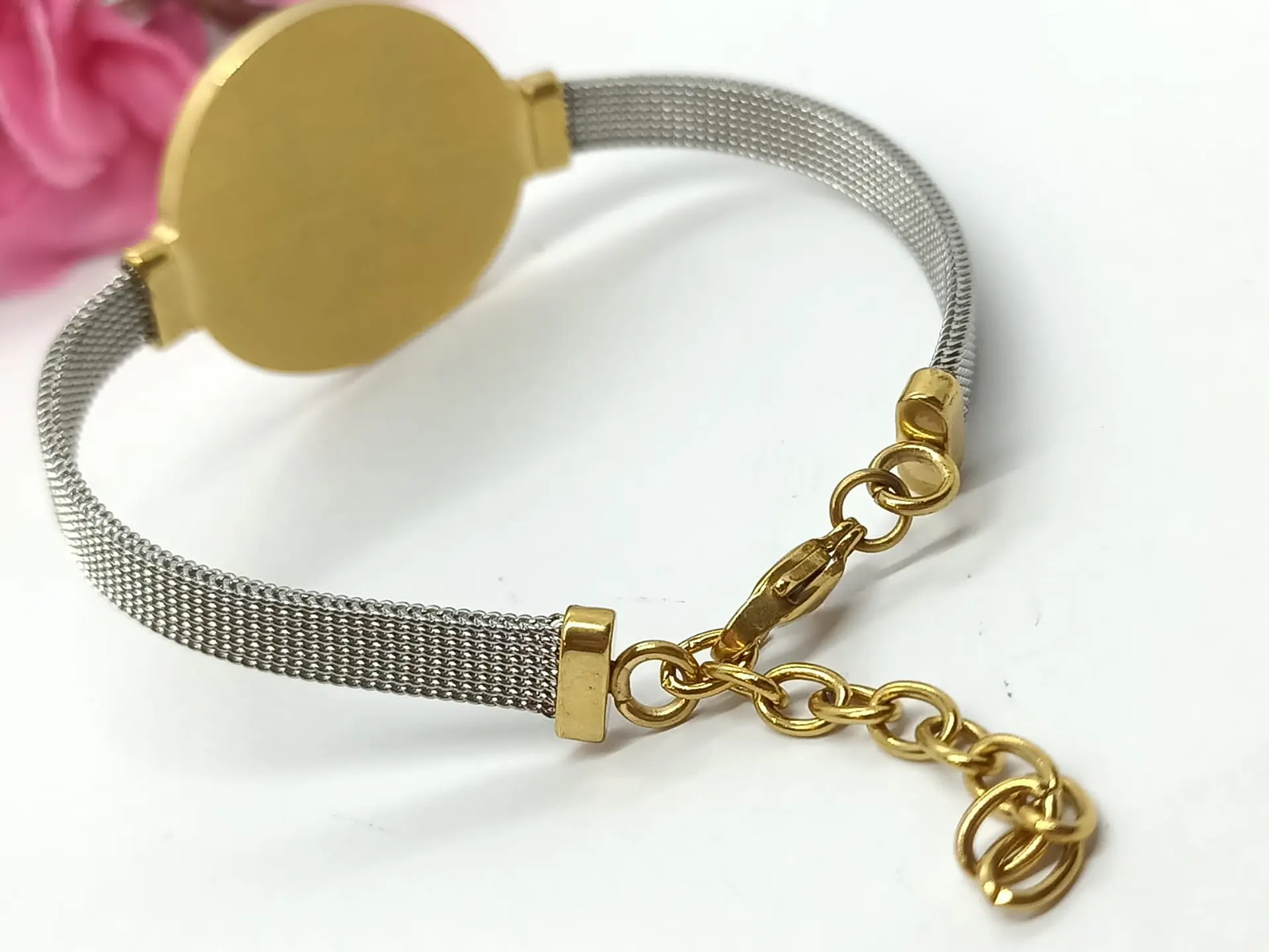 Pulsera Medalla San Benito Hipoalergenica Chapada en Oro 18kl 7