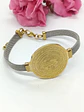 Pulsera Medalla San Benito Hipoalergenica Chapada en Oro 18kl - Miniatura 3