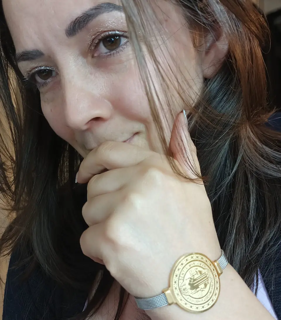 Pulsera Medalla San Benito Hipoalergenica Chapada en Oro 18kl 9