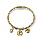 Pulsera Magnética Medalla San Benito Protector Chapada En Oro  1