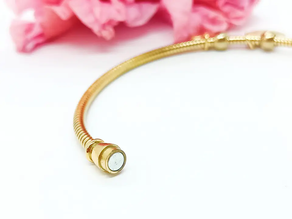 Pulsera Magnética Medalla San Benito Protector Chapada En Oro  6